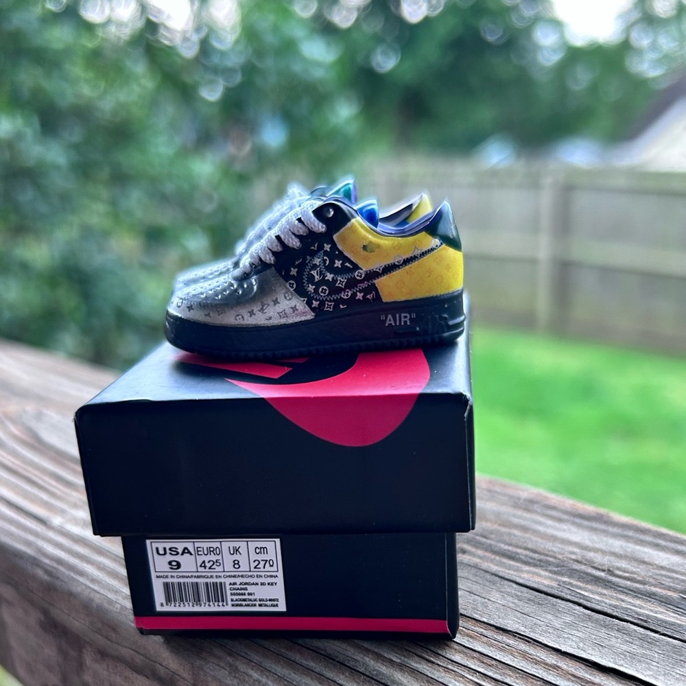 Louis Vuitton mini collectable Black, Yellow & Gray Patterned Sneaker